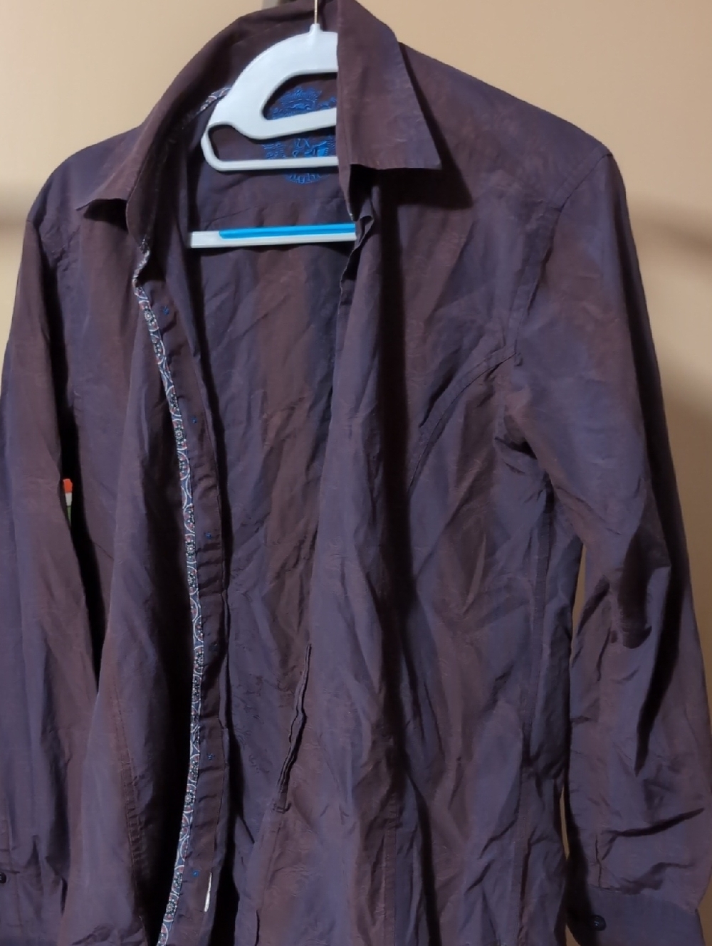 Men's Casual Button-Down Shirt in Dark Brown